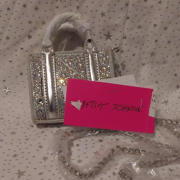 Betsey Johnson Teeny Tiny Crossbody Bag Silver Bags. Micro - Picture 6 of 6